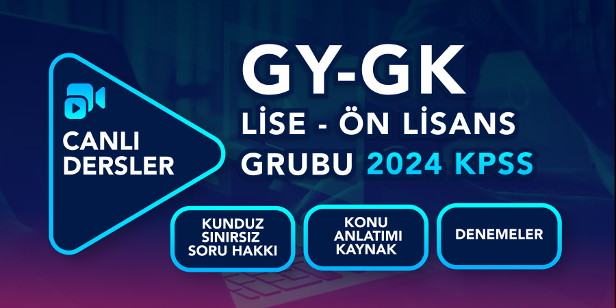 KPSS 2024 GYGK Online Canlı Kurs (Lise-Ön Lisans)
